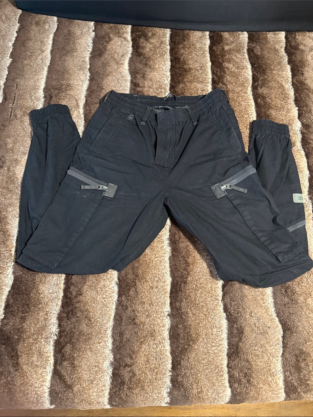 G-Star Black Cargo Jogger Pants with Zip Pockets